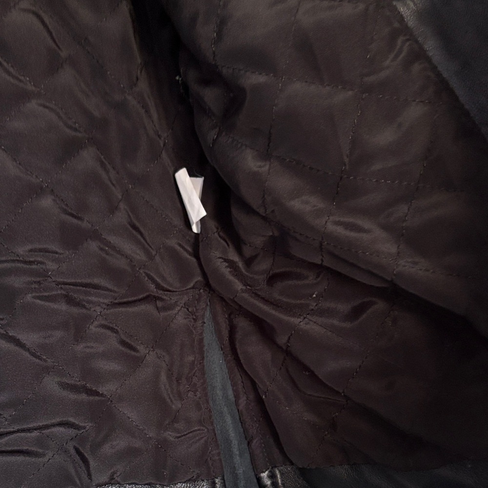 Source Unknown Black Leather Biker Jacket 100% Sheep Leather - Picture 6 of 13